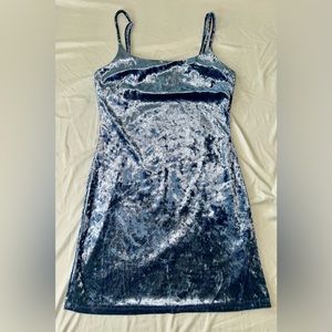 Forever 21 Blue Crushed Velvet Dress